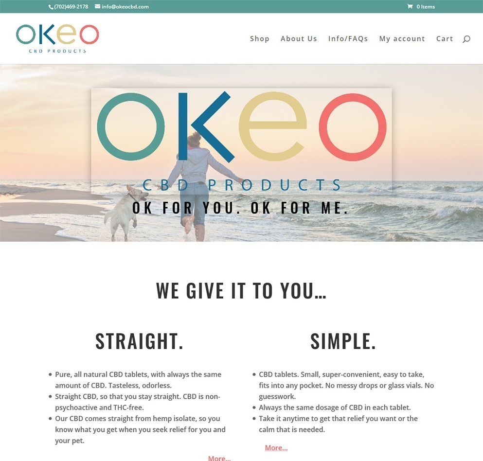OKEO CBD website